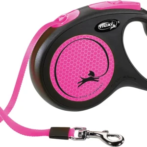 Flexi New Neon Gurt M 5 Meter neonpink Roll-Leine für Hunde Begrenztes Angebot